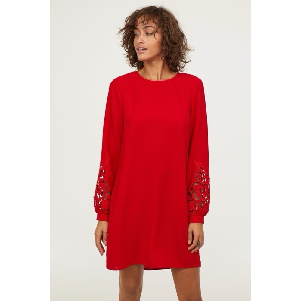 H&M red shift dress 12